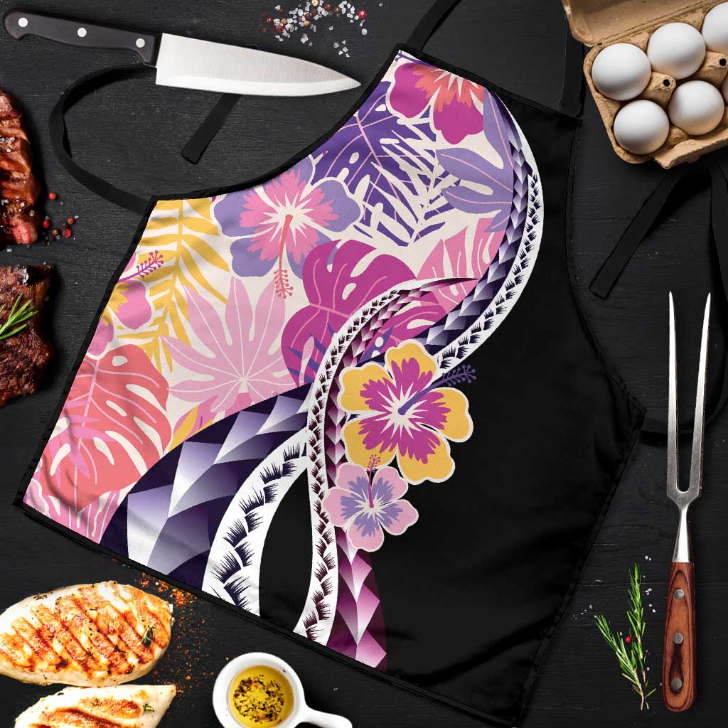 Aloha Vintage Hibiscus Lei Seamless Pattern Apron LT9 Pink - Polynesian Pride