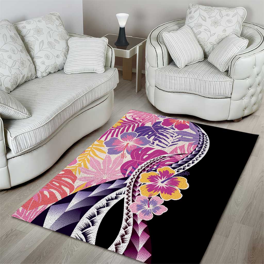 Aloha Vintage Hibiscus Lei Seamless Pattern Area Rug - Polynesian Pride