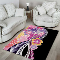 Aloha Vintage Hibiscus Lei Seamless Pattern Area Rug - Polynesian Pride