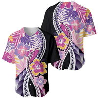 Aloha Vintage Hibiscus Lei Seamless Pattern Baseball Jersey - Polynesian Pride