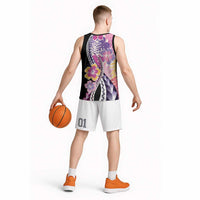 Aloha Vintage Hibiscus Lei Seamless Pattern Basketball Jersey LT9 - Polynesian Pride