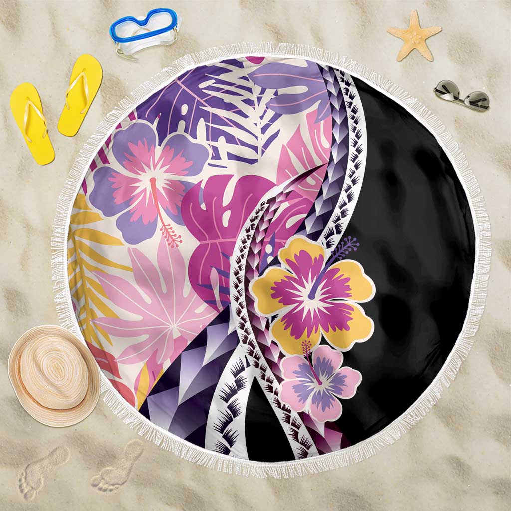 Aloha Vintage Hibiscus Lei Seamless Pattern Beach Blanket LT9 One Size 150cm Pink - Polynesian Pride