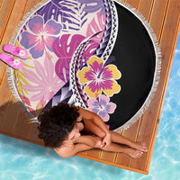 Aloha Vintage Hibiscus Lei Seamless Pattern Beach Blanket LT9 - Polynesian Pride