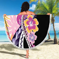 Aloha Vintage Hibiscus Lei Seamless Pattern Beach Blanket LT9 - Polynesian Pride