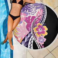 Aloha Vintage Hibiscus Lei Seamless Pattern Beach Blanket LT9 - Polynesian Pride