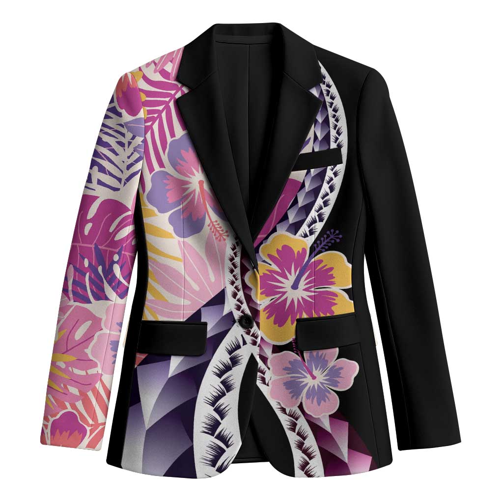 Aloha Vintage Hibiscus Lei Seamless Pattern Blazer LT9 Unisex Pink - Polynesian Pride