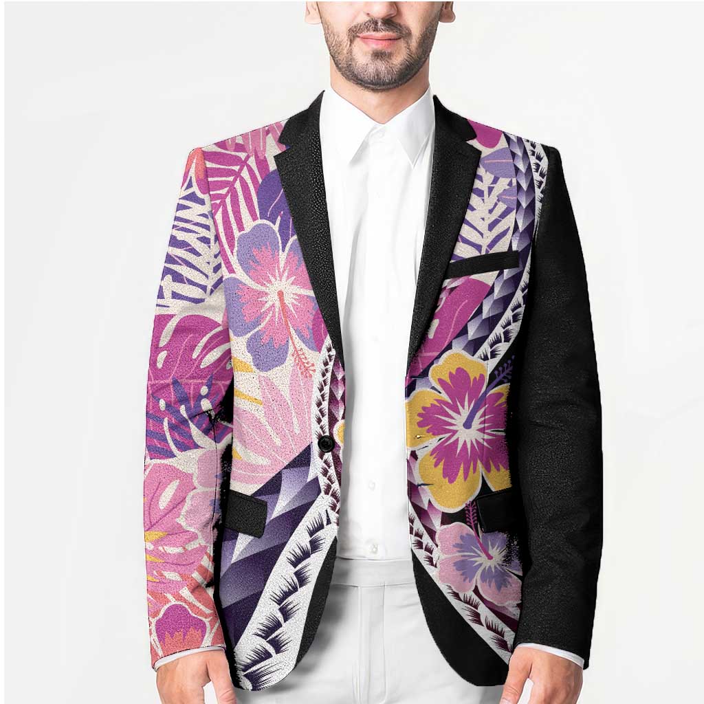 Aloha Vintage Hibiscus Lei Seamless Pattern Blazer LT9 - Polynesian Pride