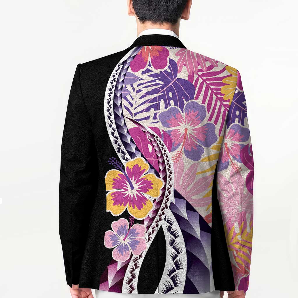 Aloha Vintage Hibiscus Lei Seamless Pattern Blazer LT9 - Polynesian Pride