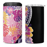 Aloha Vintage Hibiscus Lei Seamless Pattern 4 in 1 Can Cooler Tumbler LT9 One Size: 16 oz Pink - Polynesian Pride