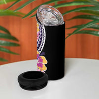 Aloha Vintage Hibiscus Lei Seamless Pattern 4 in 1 Can Cooler Tumbler LT9 - Polynesian Pride