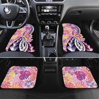 Aloha Vintage Hibiscus Lei Seamless Pattern Car Mats LT9 Set 4pcs Pink - Polynesian Pride