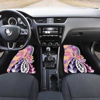 Aloha Vintage Hibiscus Lei Seamless Pattern Car Mats LT9 Set 2pcs - Front Pink - Polynesian Pride