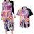 Aloha Vintage Hibiscus Lei Seamless Pattern Couples Matching Long Sleeve Bodycon Dress and Hawaiian Shirt - Polynesian Pride