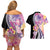 Aloha Vintage Hibiscus Lei Seamless Pattern Couples Matching Off Shoulder Short Dress and Hawaiian Shirt - Polynesian Pride
