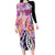 Aloha Vintage Hibiscus Lei Seamless Pattern Family Matching Long Sleeve Bodycon Dress and Hawaiian Shirt - Polynesian Pride
