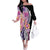 Aloha Vintage Hibiscus Lei Seamless Pattern Family Matching Off The Shoulder Long Sleeve Dress and Hawaiian Shirt - Polynesian Pride