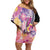 Aloha Vintage Hibiscus Lei Seamless Pattern Family Matching Off Shoulder Short Dress and Hawaiian Shirt - Polynesian Pride
