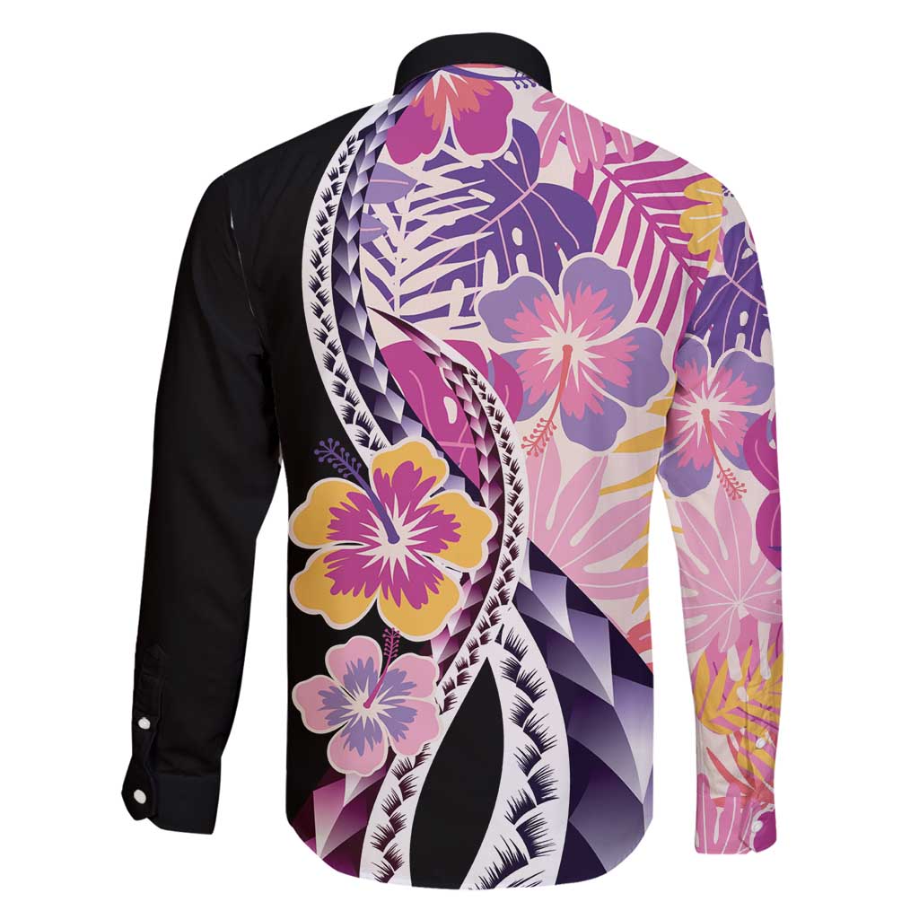 Aloha Vintage Hibiscus Lei Seamless Pattern Family Matching Summer Maxi Dress and Hawaiian Shirt - Polynesian Pride