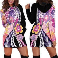 Aloha Vintage Hibiscus Lei Seamless Pattern Hoodie Dress - Polynesian Pride