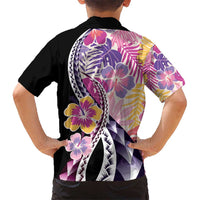 Aloha Vintage Hibiscus Lei Seamless Pattern Kid Hawaiian Shirt - Polynesian Pride