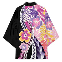 Aloha Vintage Hibiscus Lei Seamless Pattern Kimono - Polynesian Pride