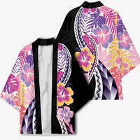 Aloha Vintage Hibiscus Lei Seamless Pattern Kimono - Polynesian Pride
