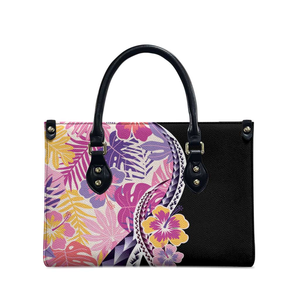 Aloha Vintage Hibiscus Lei Seamless Pattern Leather Bag - Polynesian Pride