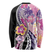Aloha Vintage Hibiscus Lei Seamless Pattern Long Sleeve Shirt LT9 - Polynesian Pride