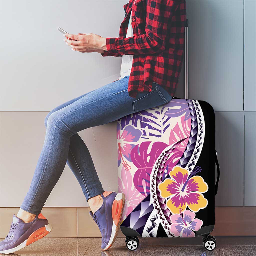 Aloha Vintage Hibiscus Lei Seamless Pattern Luggage Cover - Polynesian Pride