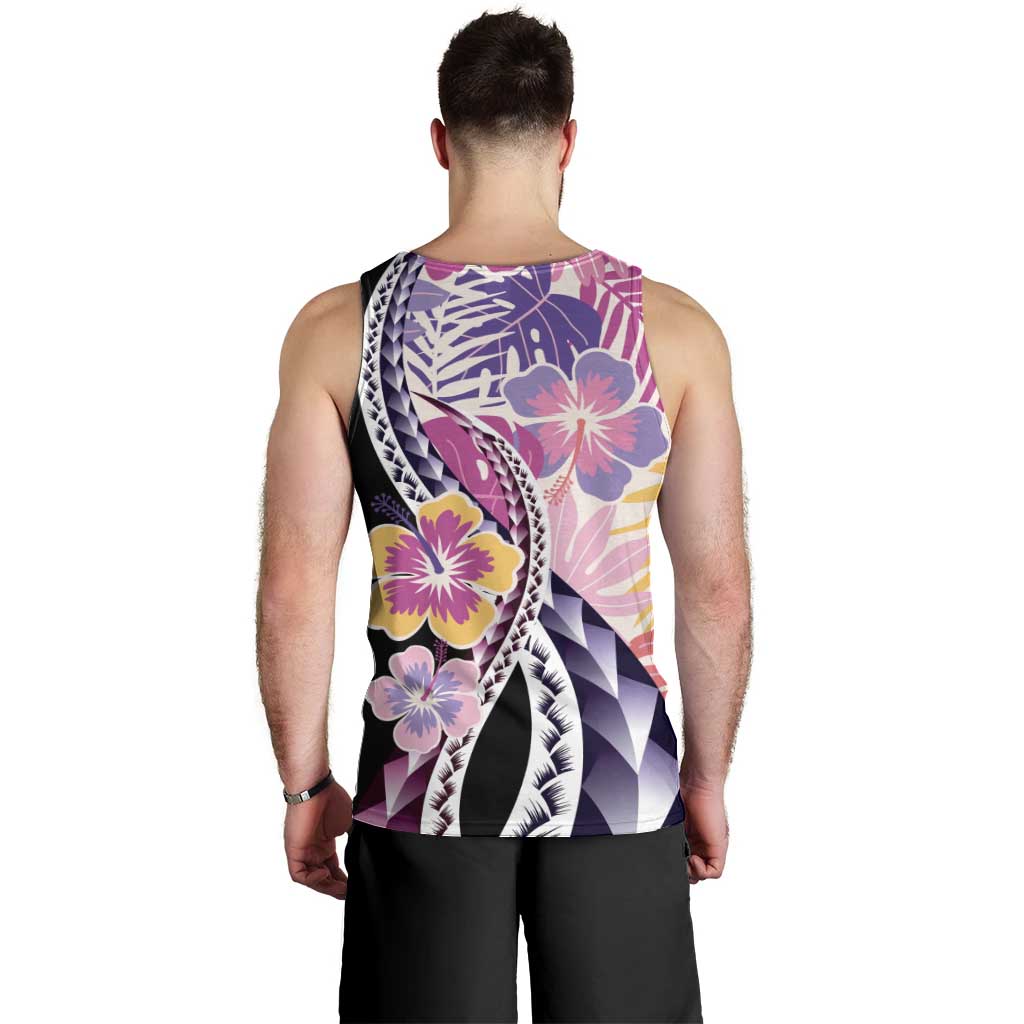 Aloha Vintage Hibiscus Lei Seamless Pattern Men Tank Top - Polynesian Pride