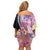 Aloha Vintage Hibiscus Lei Seamless Pattern Off Shoulder Short Dress - Polynesian Pride