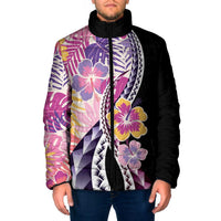 Aloha Vintage Hibiscus Lei Seamless Pattern Padded Jacket LT9 Men Pink - Polynesian Pride