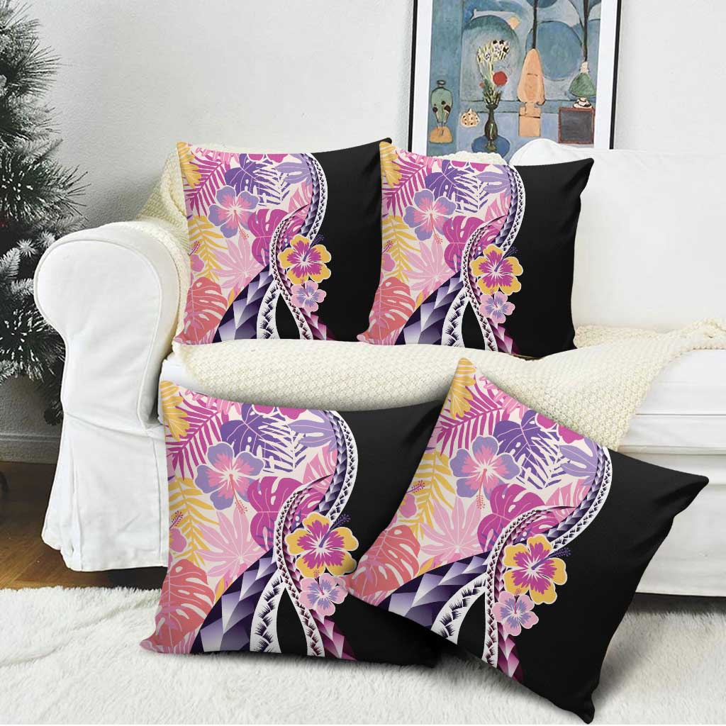 Aloha Vintage Hibiscus Lei Seamless Pattern Pillow Cover - Polynesian Pride