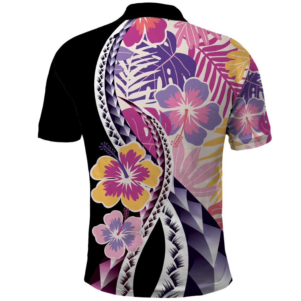 Aloha Vintage Hibiscus Lei Seamless Pattern Polo Shirt - Polynesian Pride