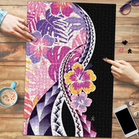 Aloha Vintage Hibiscus Lei Seamless Pattern Puzzle LT9 Pink - Polynesian Pride
