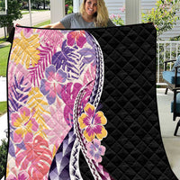 Aloha Vintage Hibiscus Lei Seamless Pattern Quilt - Polynesian Pride