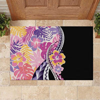 Aloha Vintage Hibiscus Lei Seamless Pattern Rubber Doormat LT9 Pink - Polynesian Pride