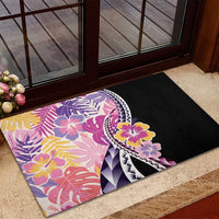 Aloha Vintage Hibiscus Lei Seamless Pattern Rubber Doormat LT9 - Polynesian Pride