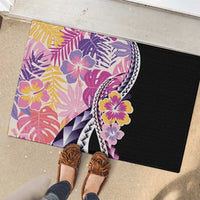Aloha Vintage Hibiscus Lei Seamless Pattern Rubber Doormat LT9 - Polynesian Pride