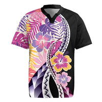 Aloha Vintage Hibiscus Lei Seamless Pattern Rugby Jersey LT9 Pink - Polynesian Pride