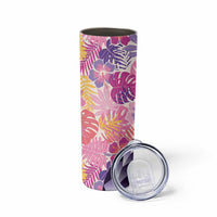 Aloha Vintage Hibiscus Lei Seamless Pattern Skinny Tumbler - Polynesian Pride