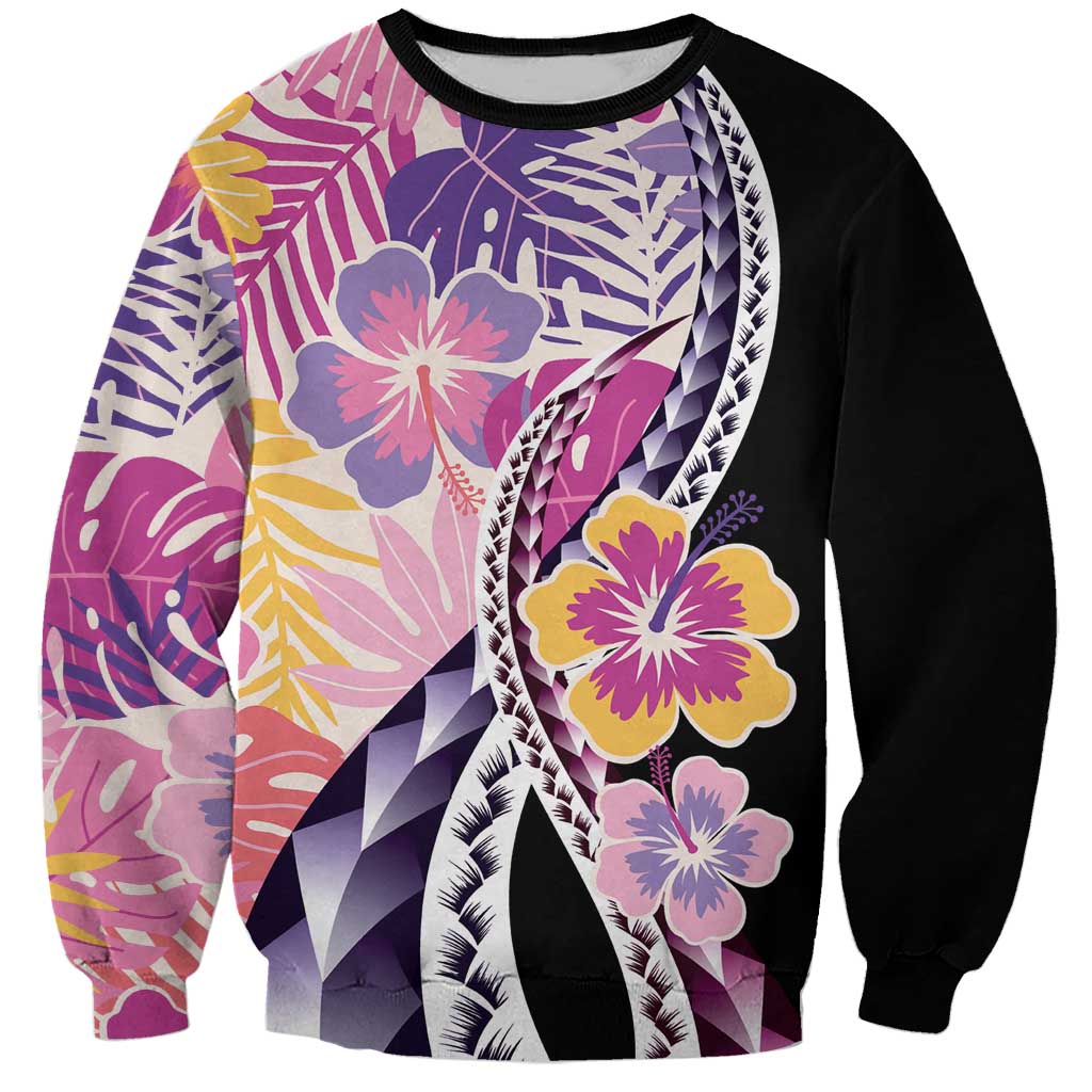 Aloha Vintage Hibiscus Lei Seamless Pattern Sweatshirt LT9 Unisex Pink - Polynesian Pride