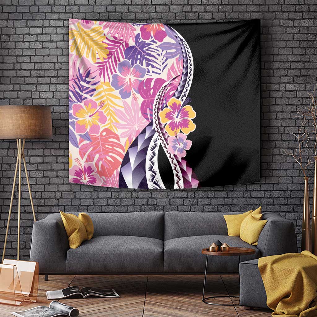 Aloha Vintage Hibiscus Lei Seamless Pattern Tapestry - Polynesian Pride