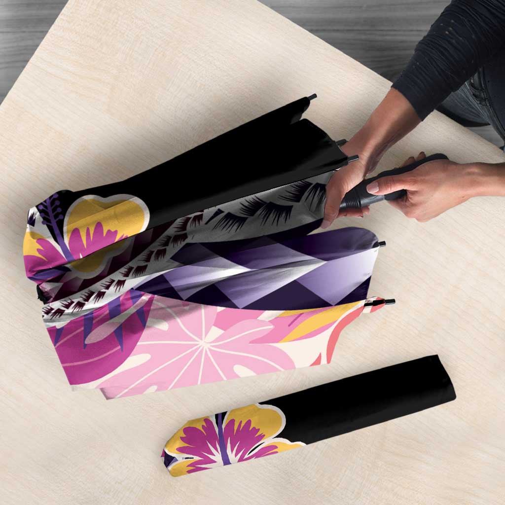 Aloha Vintage Hibiscus Lei Seamless Pattern Umbrella - Polynesian Pride