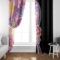 Aloha Vintage Hibiscus Lei Seamless Pattern Window Curtain - Polynesian Pride