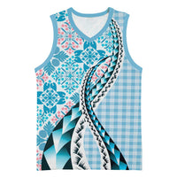 Aloha Vintage Palaka Floral Hawaiian Quilt Basketball Jersey Uliuli Motif - Polynesian Pride