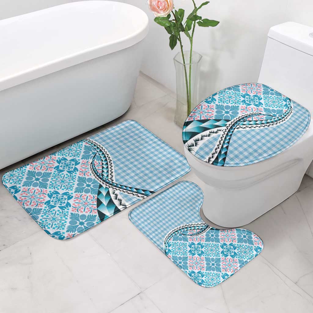 Aloha Vintage Palaka Floral Hawaiian Quilt Bathroom Set Uliuli Motif - Polynesian Pride