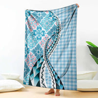 Aloha Vintage Palaka Floral Hawaiian Quilt Blanket Uliuli Motif - Polynesian Pride