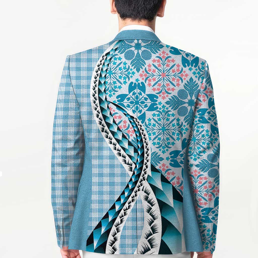 Aloha Vintage Palaka Floral Hawaiian Quilt Blazer Uliuli Motif - Polynesian Pride