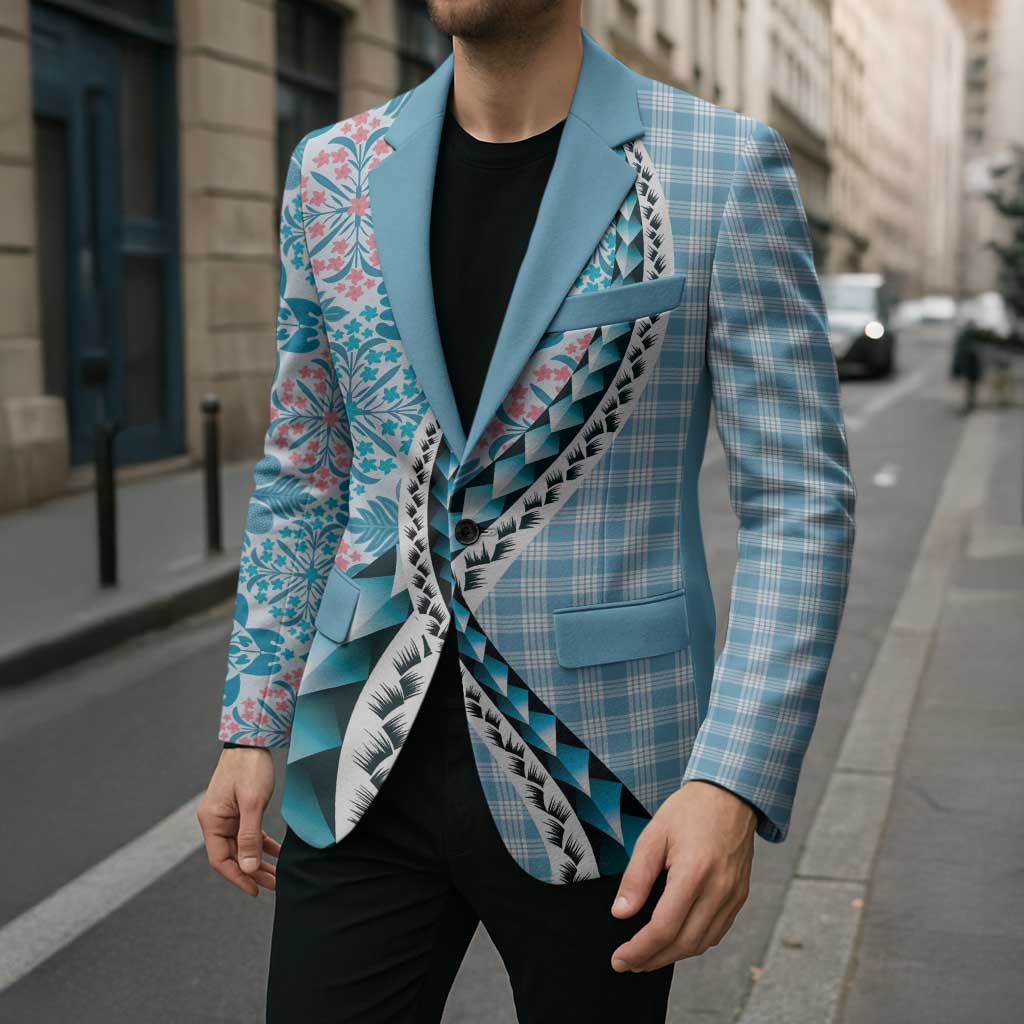 Aloha Vintage Palaka Floral Hawaiian Quilt Blazer Uliuli Motif - Polynesian Pride